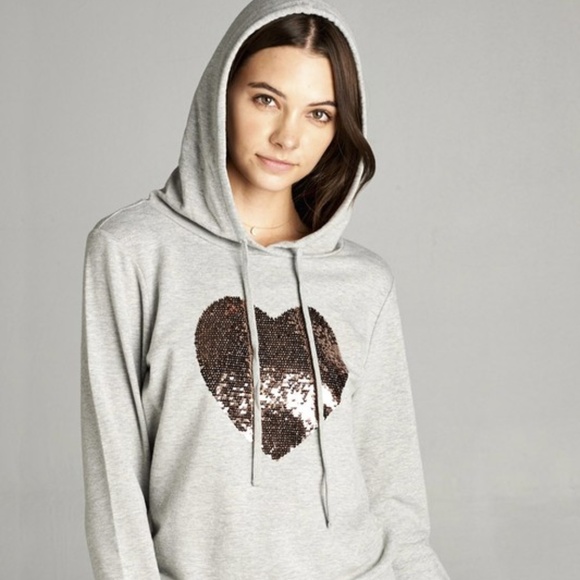 Sequin Heart Hoodie - Picture 3 of 5